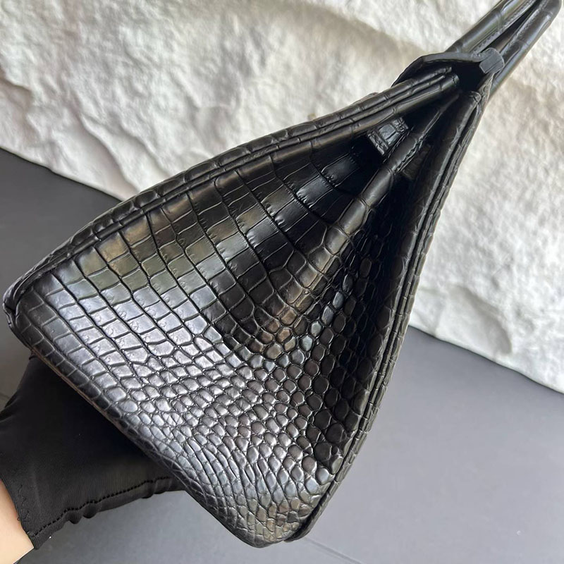 エルメス バーキン 30の通販 HERMES バーキン30 ブラック クロコダイル ポロサスマット シルバー金具 2633036 バーキン30 クロコダイル - 画像 (6)