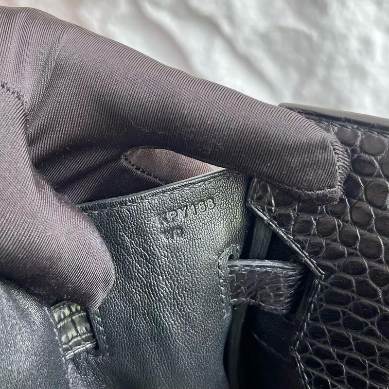 エルメス バーキン 30の通販 HERMES バーキン30 ブラック クロコダイル ポロサスマット シルバー金具 2633036 バーキン30 クロコダイル - 画像 (4)