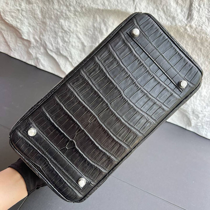 エルメス バーキン 30の通販 HERMES バーキン30 ブラック クロコダイル ポロサスマット シルバー金具 2633036 バーキン30 クロコダイル - 画像 (2)