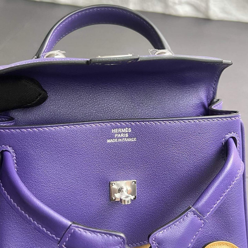 エルメス ケリードールの通販 HERMES ケリードール パープル/デュンヌ スイフト シルバー金具 H085023CKX3 ケリードール 値段 - 画像 (6)