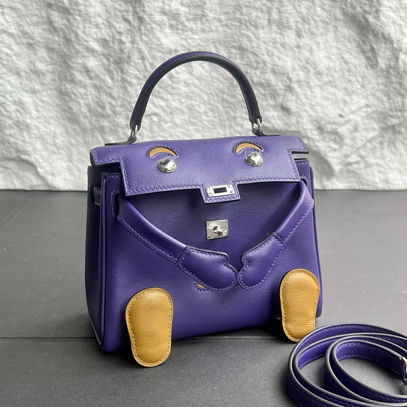 エルメス ケリードールの通販 HERMES ケリードール パープル/デュンヌ スイフト シルバー金具 H085023CKX3 ケリードール 値段 - 画像 (2)