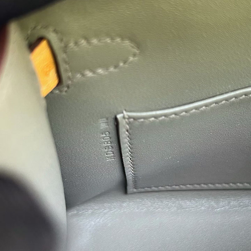 エルメス HERMES ケリーミニ2 外縫い トゥルティールグレー/サフラン オーストリッチ ゴールド金具 H071946CC81 エルメス ケリーミニ2 - 画像 (4)