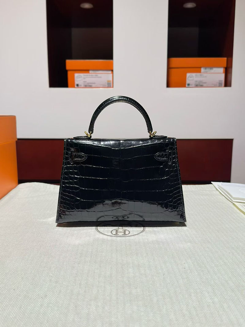 エルメス ケリー ミニの通販 HERMES ケリーミニ2 外縫い ブラック クロコダイル ゴールド金具 H071960CC89 エルメス ケリーミニ2 - 画像 (9)