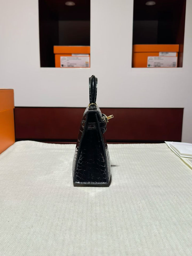 エルメス ケリー ミニの通販 HERMES ケリーミニ2 外縫い ブラック クロコダイル ゴールド金具 H071960CC89 エルメス ケリーミニ2 - 画像 (8)