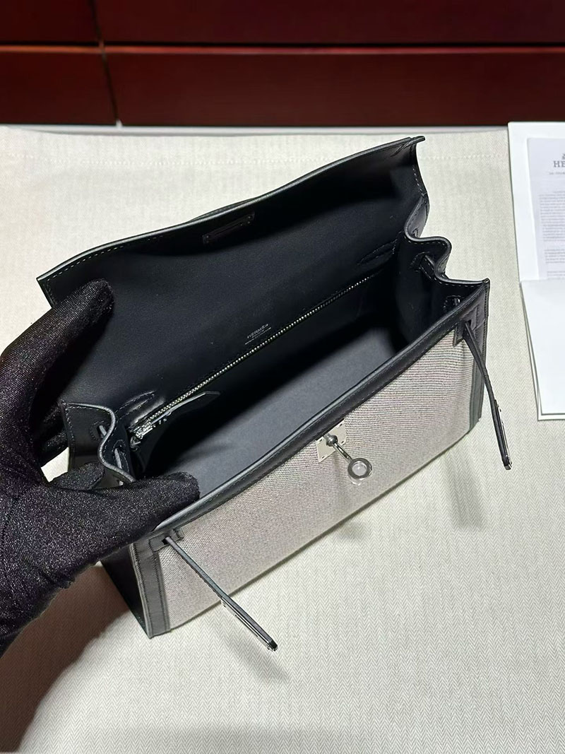 エルメス ケリー 25の通販 HERMES ケリー25 外縫い 黒 ブラック スイフト/トワルアッシュ シルバー金具 2633054 ケリー25 黒 - 画像 (3)