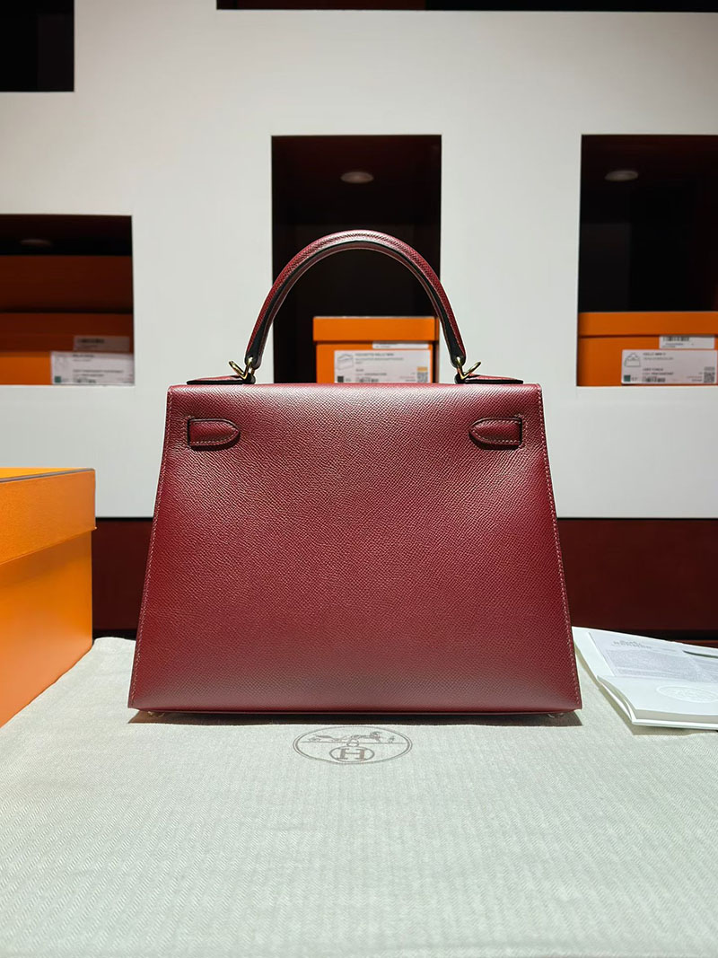 エルメス ケリー28の通販 HERMES ケリー28 外縫い ルージュアッシュ ヴォーエプソン ゴールド金具 H030186CC55 エルメス ケリー28 定価 - 画像 (9)