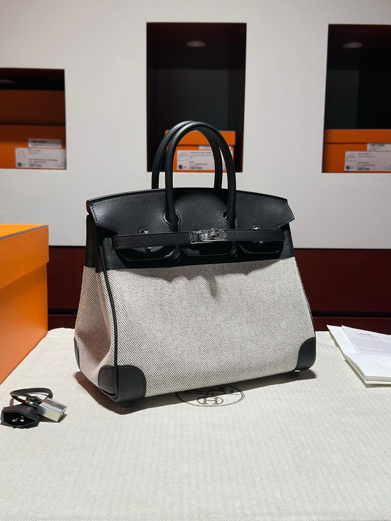 エルメス バーキン25の通販 HERMES バーキン25 黒 ブラック トワルアッシュ/スイフト シルバー金具 2633058 バーキン25 黒 定価 - 画像 (5)
