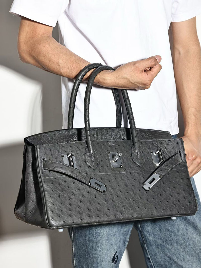 エルメス ショルダーバーキン42の通販 HERMES ショルダーバーキン42 プロン オーストリッチ シルバー金具 H044163CK8P エルメス バーキン メンズ - 画像 (6)