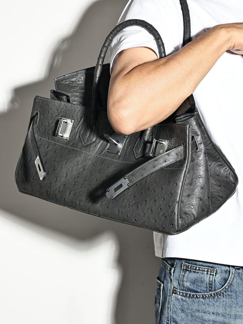 エルメス ショルダーバーキン42の通販 HERMES ショルダーバーキン42 プロン オーストリッチ シルバー金具 H044163CK8P エルメス バーキン メンズ - 画像 (5)