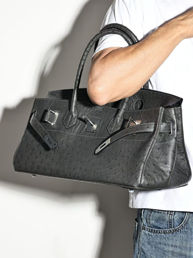 エルメス ショルダーバーキン42の通販 HERMES ショルダーバーキン42 プロン オーストリッチ シルバー金具 H044163CK8P エルメス バーキン メンズ - 画像 (4)