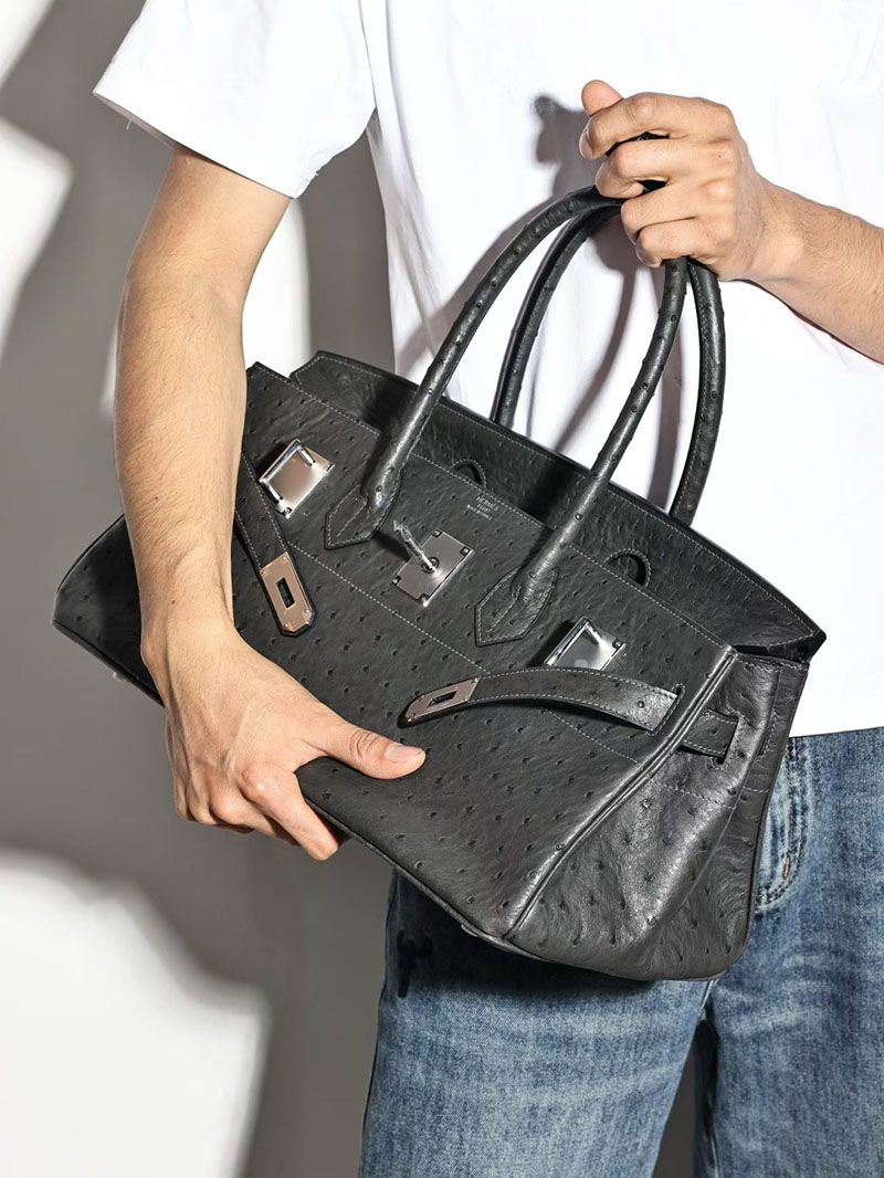 エルメス ショルダーバーキン42の通販 HERMES ショルダーバーキン42 プロン オーストリッチ シルバー金具 H044163CK8P エルメス バーキン メンズ - 画像 (3)