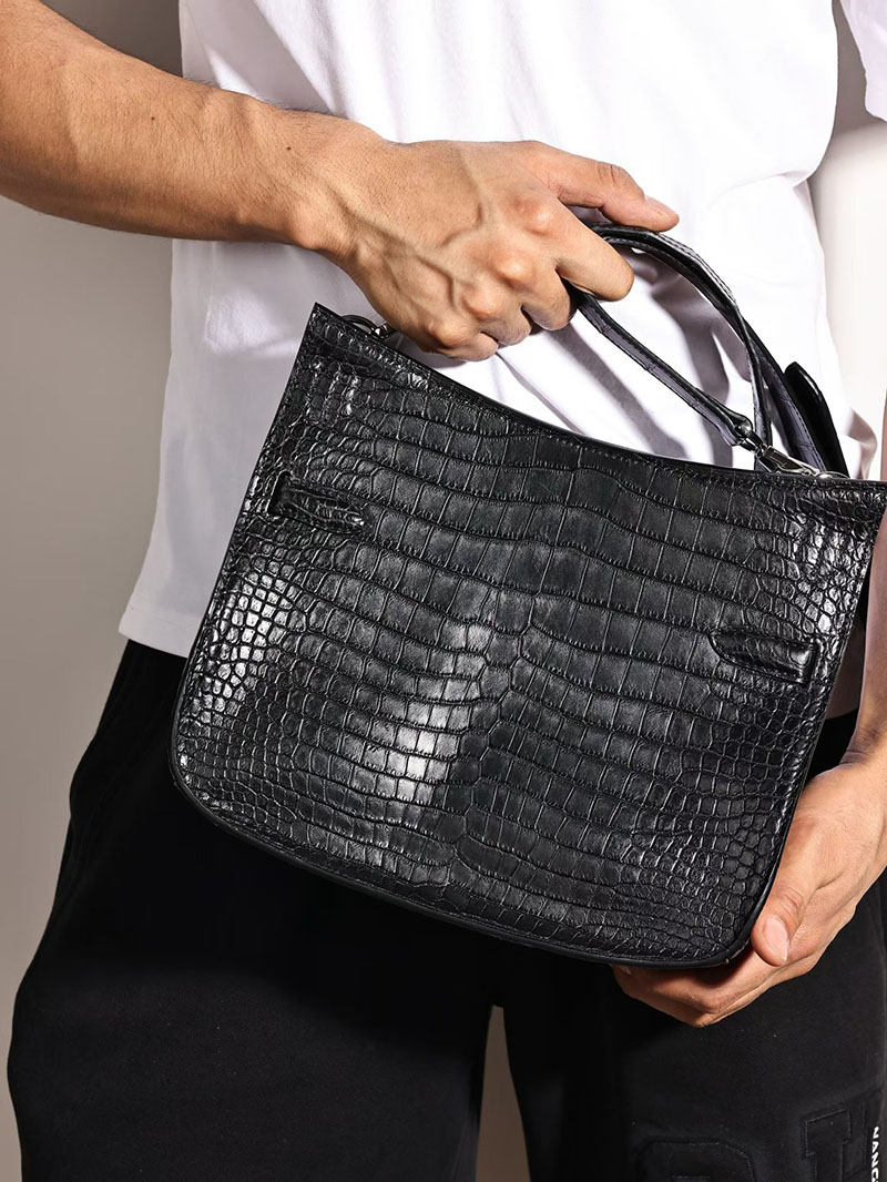 エルメス メンズバッグ 人気の通販 HERMES ジプシエール28 黒 ブラック クロコダイル シルバー金具 H065842CK89 エルメス メンズバッグ ビジネス - 画像 (9)