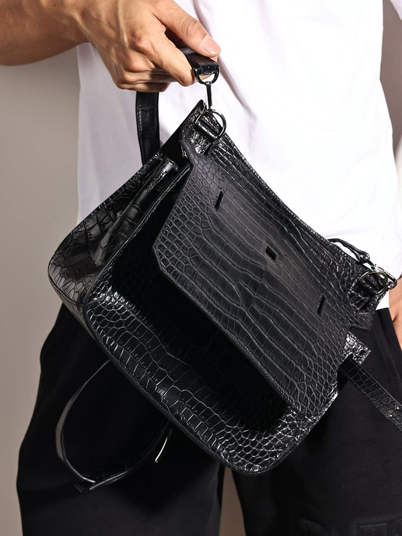 エルメス メンズバッグ 人気の通販 HERMES ジプシエール28 黒 ブラック クロコダイル シルバー金具 H065842CK89 エルメス メンズバッグ ビジネス - 画像 (7)