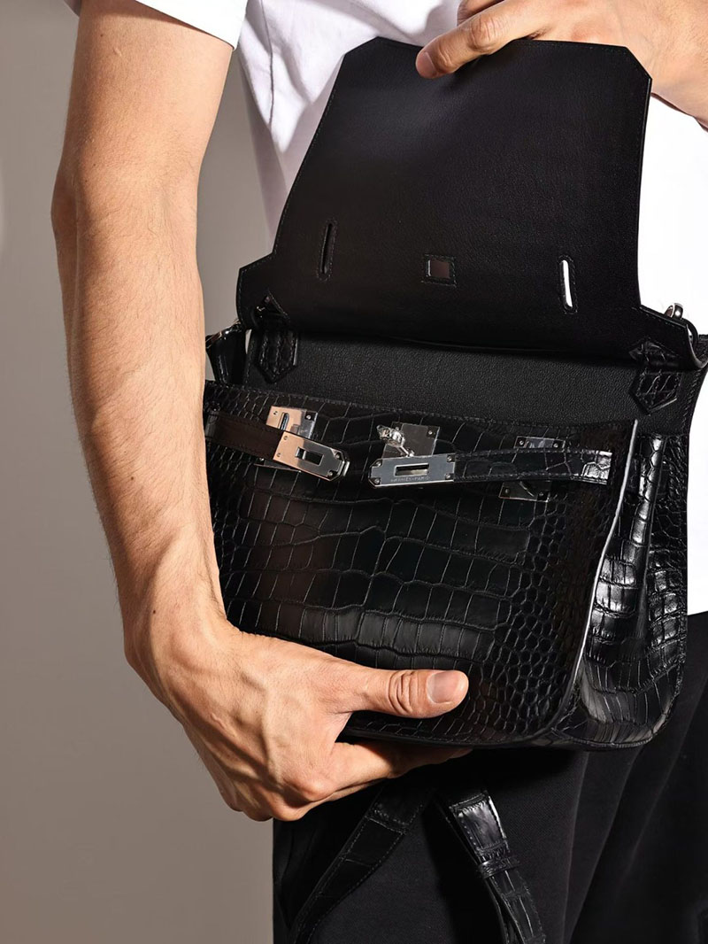 エルメス メンズバッグ 人気の通販 HERMES ジプシエール28 黒 ブラック クロコダイル シルバー金具 H065842CK89 エルメス メンズバッグ ビジネス - 画像 (6)