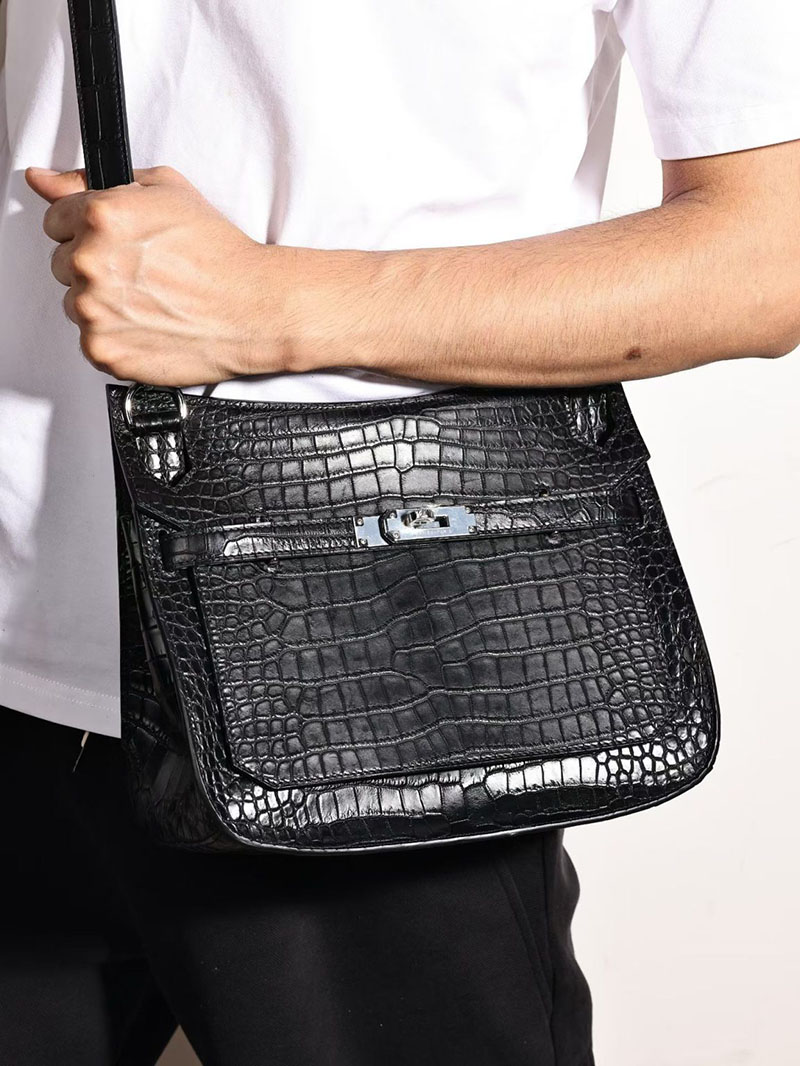 エルメス メンズバッグ 人気の通販 HERMES ジプシエール28 黒 ブラック クロコダイル シルバー金具 H065842CK89 エルメス メンズバッグ ビジネス - 画像 (3)