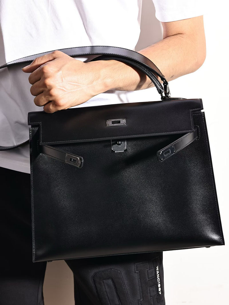 エルメス メンズバッグ 人気の通販 HERMES エルメス ケリー35cm 外縫い 黒 ボックスカーフ ブラック金具 H062434CK89 エルメス メンズバッグ ケリー - 画像 (8)