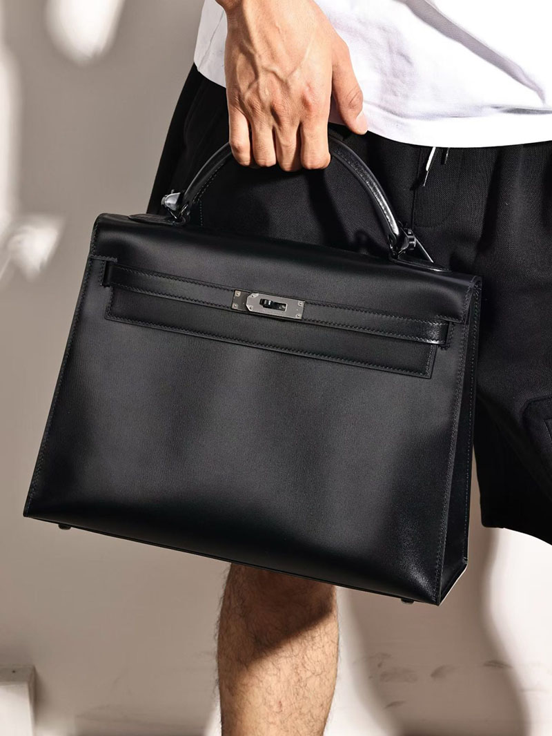 エルメス メンズバッグ 人気の通販 HERMES エルメス ケリー35cm 外縫い 黒 ボックスカーフ ブラック金具 H062434CK89 エルメス メンズバッグ ケリー - 画像 (4)