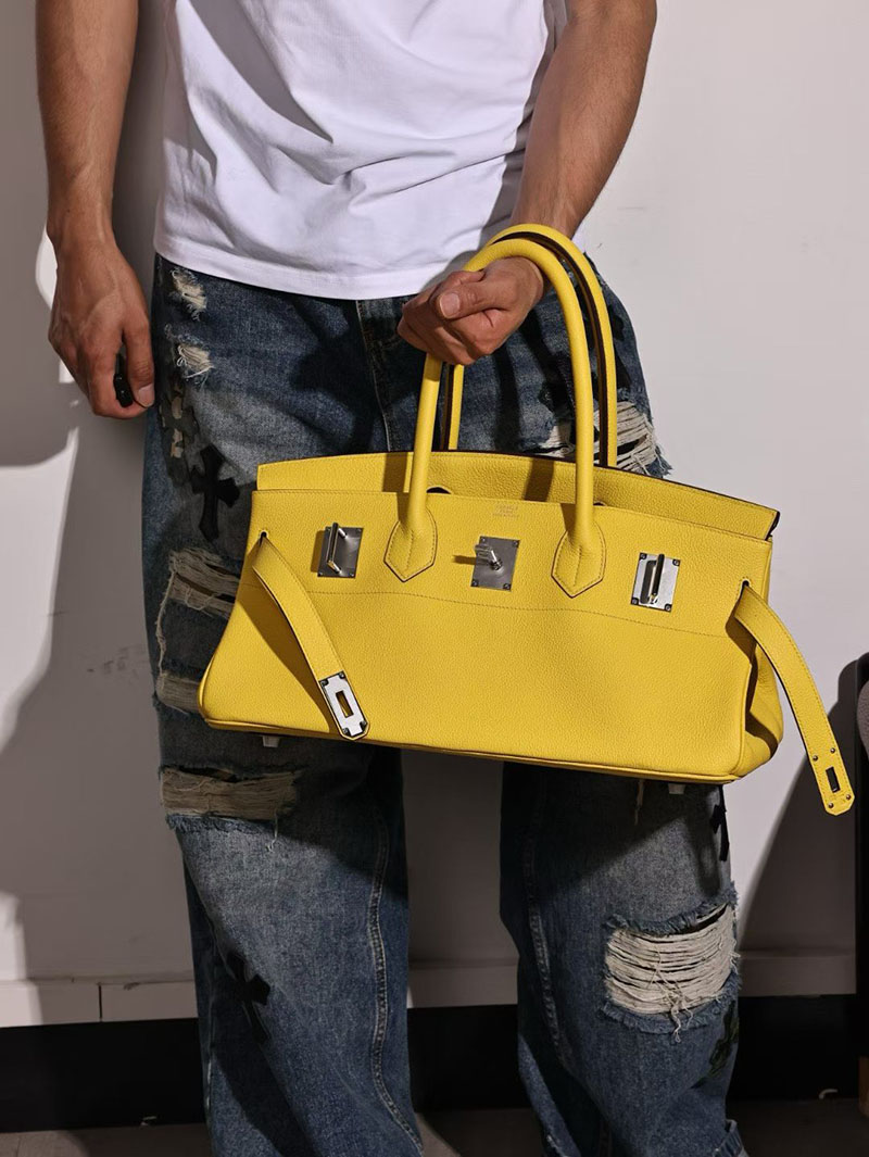 エルメス ショルダーバーキン42の通販 HERMES ショルダーバーキン42 ライム トゴ シルバー金具 H044160CK9R エルメス ショルダーバーキン - 画像 (7)