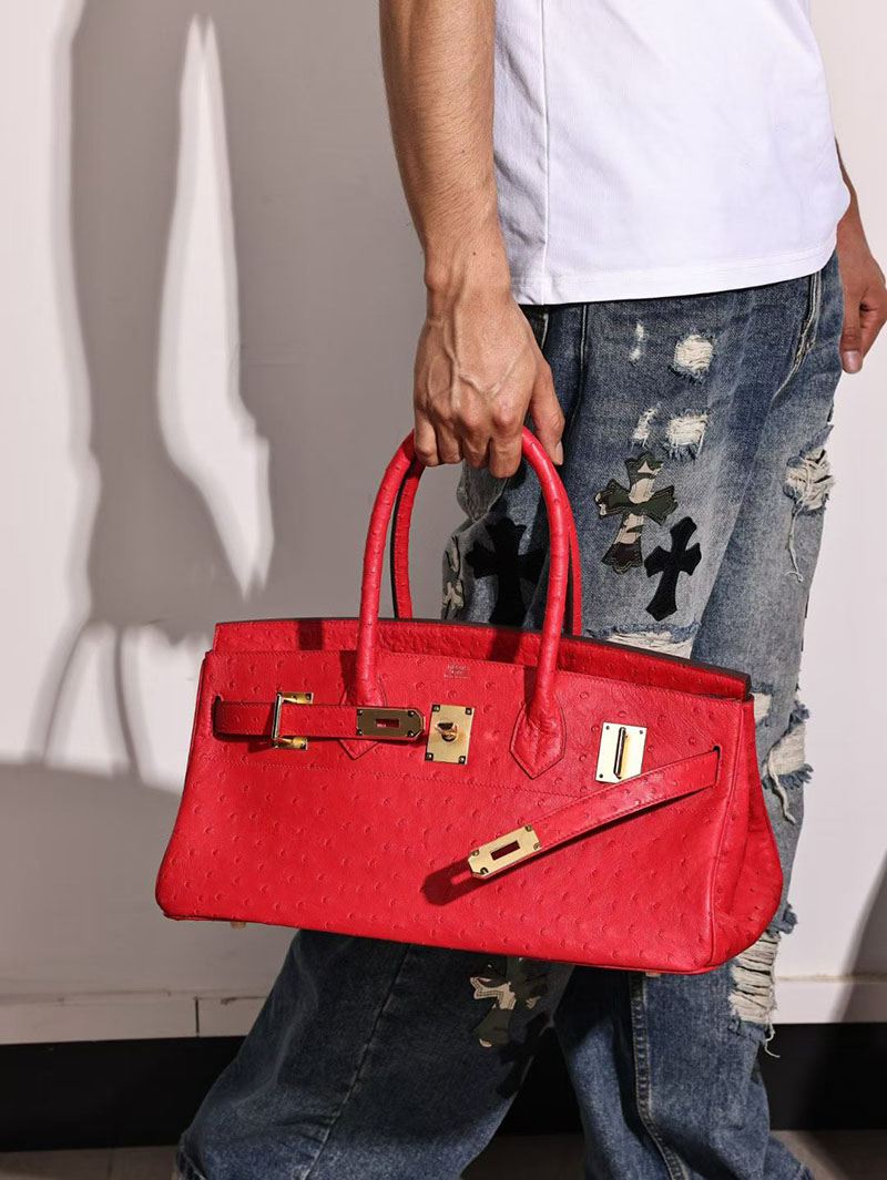 エルメス ショルダーバーキン42の通販 HERMES ショルダーバーキン42 ルージュヴィフ オーストリッチ ゴールド金具 H044163CC53 バーキン メンズ 値段 - 画像 (8)