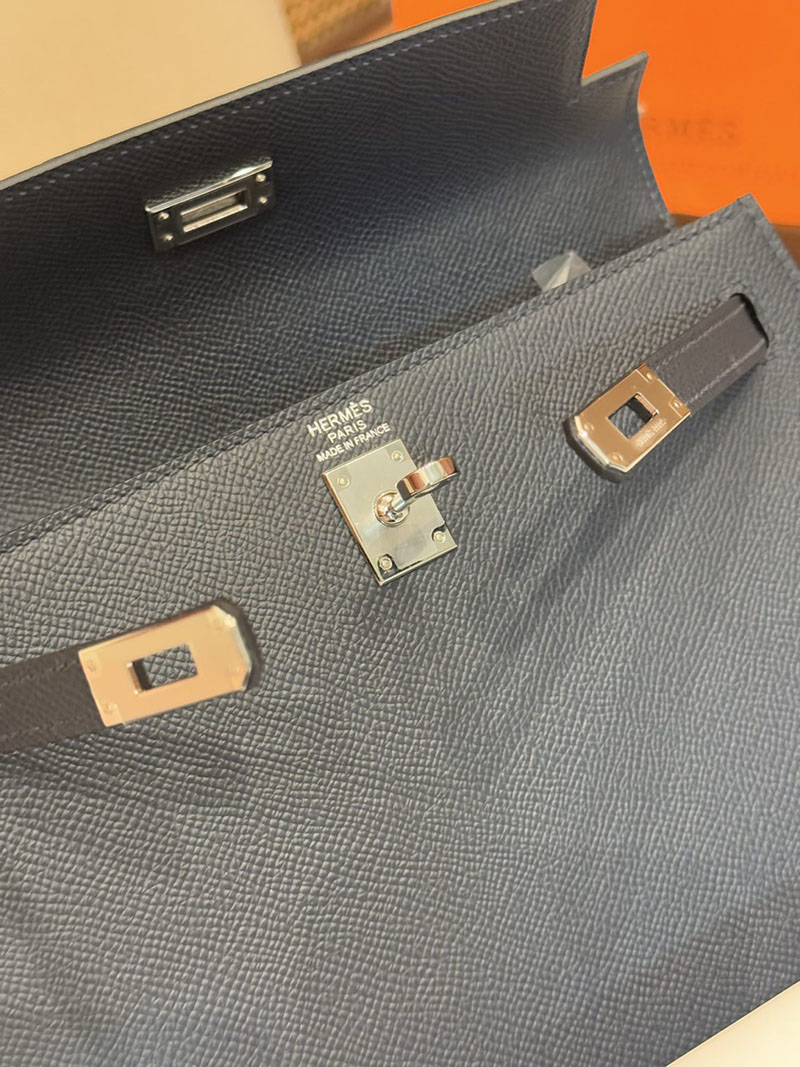 エルメス ケリー 25の通販 HERMES ケリー25 外縫い ブルーニュイ ヴォーエプソン シルバー金具 H041000CK2Z ケリー25 外縫い - 画像 (7)