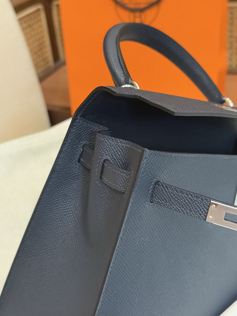 エルメス ケリー 25の通販 HERMES ケリー25 外縫い ブルーニュイ ヴォーエプソン シルバー金具 H041000CK2Z ケリー25 外縫い - 画像 (2)