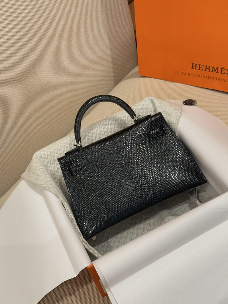 エルメス ケリーミニの通販 HERMES ケリーミニ2 外縫い 黒 ブラック リザード シルバー金具 H071333CK89 エルメス ケリーミニ - 画像 (8)