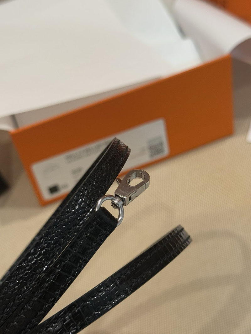 エルメス ケリーミニの通販 HERMES ケリーミニ2 外縫い 黒 ブラック リザード シルバー金具 H071333CK89 エルメス ケリーミニ - 画像 (7)
