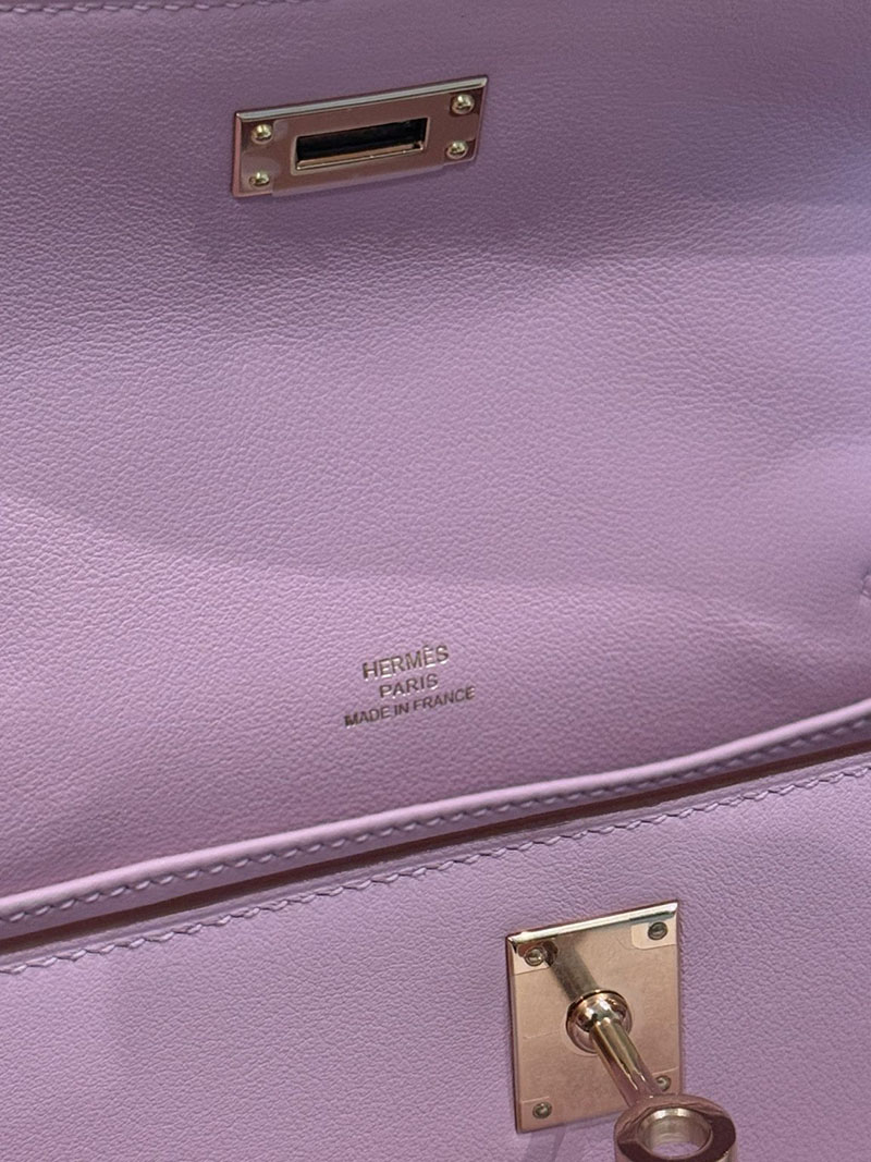 エルメス ポシェットケリーの通販 HERMES ポシェットケリー モーヴペール スイフト シルバー金具 H084047CC09 エルメス ケリー ピンク - 画像 (3)