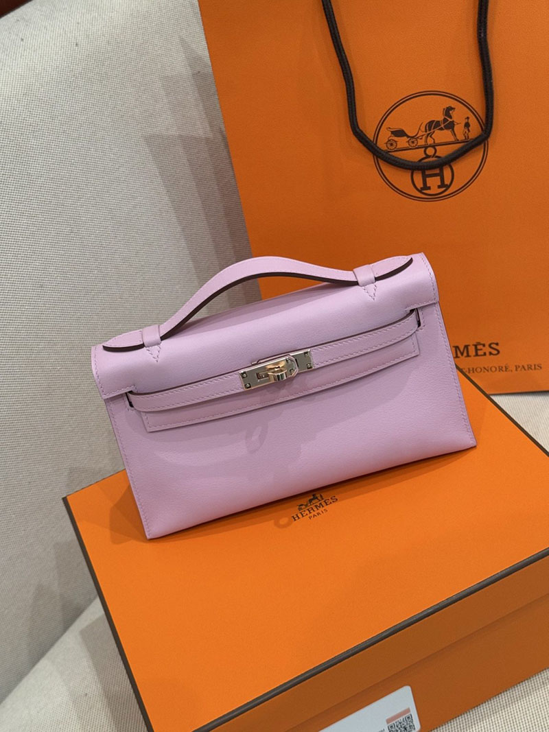 エルメス ポシェットケリーの通販 HERMES ポシェットケリー モーヴペール スイフト シルバー金具 H084047CC09 エルメス ケリー ピンク - 画像 (13)