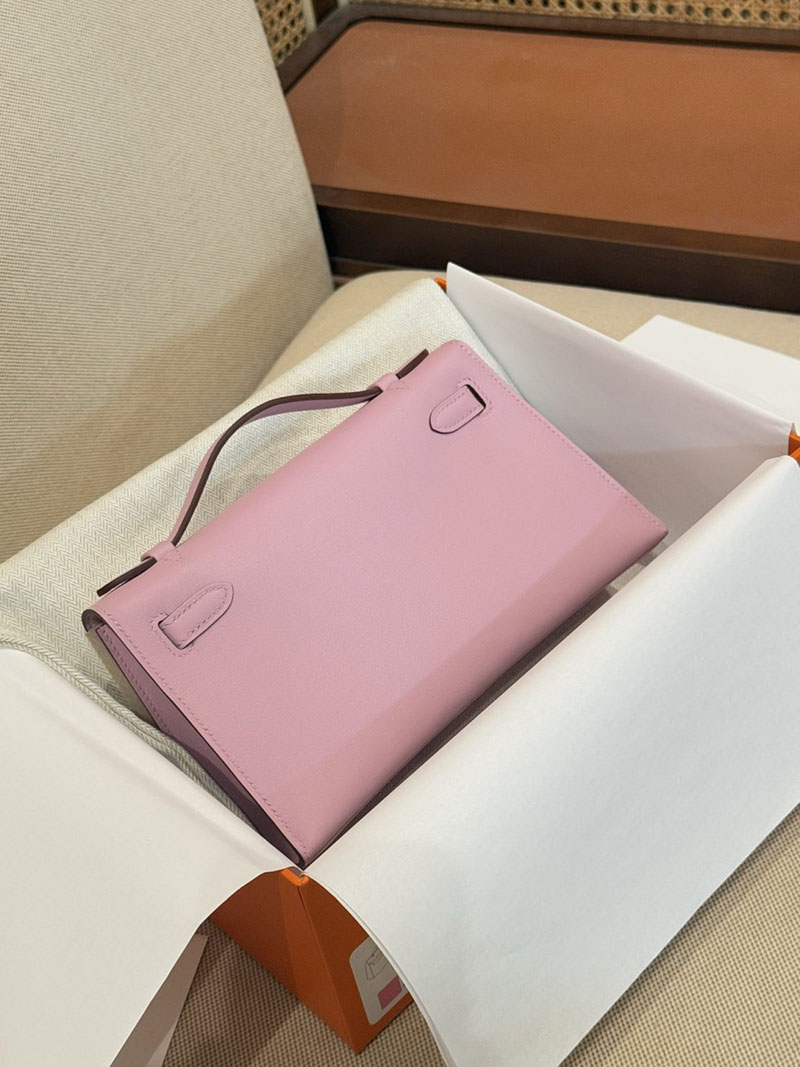 エルメス ポシェットケリーの通販 HERMES ポシェットケリー モーヴペール スイフト シルバー金具 H084047CC09 エルメス ケリー ピンク - 画像 (12)