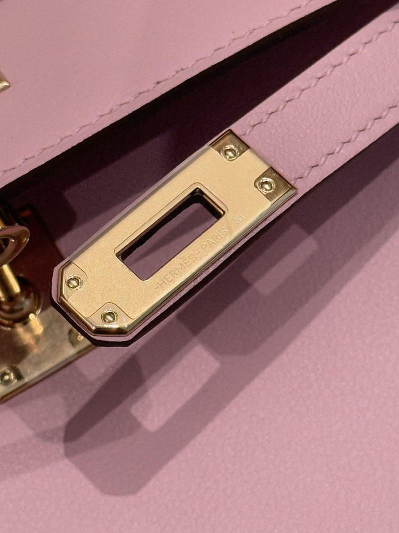 エルメス ポシェットケリーの通販 HERMES ポシェットケリー モーヴペール スイフト シルバー金具 H084047CC09 エルメス ケリー ピンク - 画像 (9)