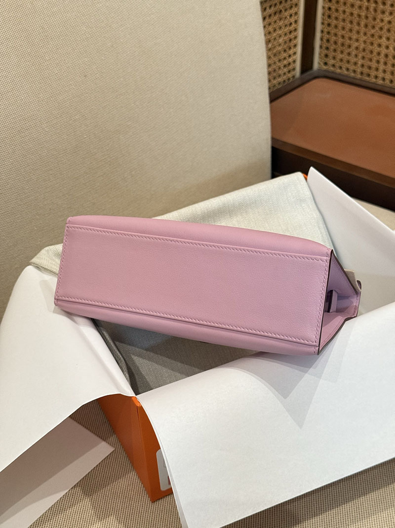 エルメス ポシェットケリーの通販 HERMES ポシェットケリー モーヴペール スイフト シルバー金具 H084047CC09 エルメス ケリー ピンク - 画像 (6)