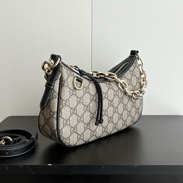 グッチ直営アウトレット店 GUCCI GGエンブレム スモール ショルダーバッグ ベージュ ブラック 847447 FAD6L 9741 グッチ ミニ ショルダー アウトレット - 画像 (7)