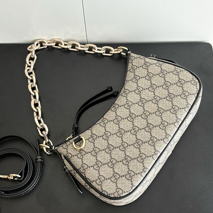 グッチ直営アウトレット店 GUCCI GGエンブレム スモール ショルダーバッグ ベージュ ブラック 847447 FAD6L 9741 グッチ ミニ ショルダー アウトレット - 画像 (5)
