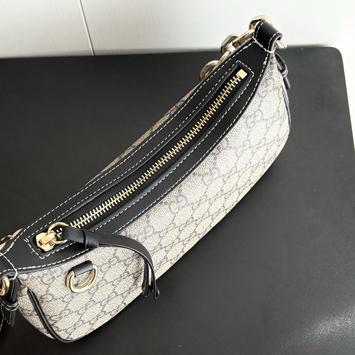 グッチ直営アウトレット店 GUCCI GGエンブレム スモール ショルダーバッグ ベージュ ブラック 847447 FAD6L 9741 グッチ ミニ ショルダー アウトレット - 画像 (3)