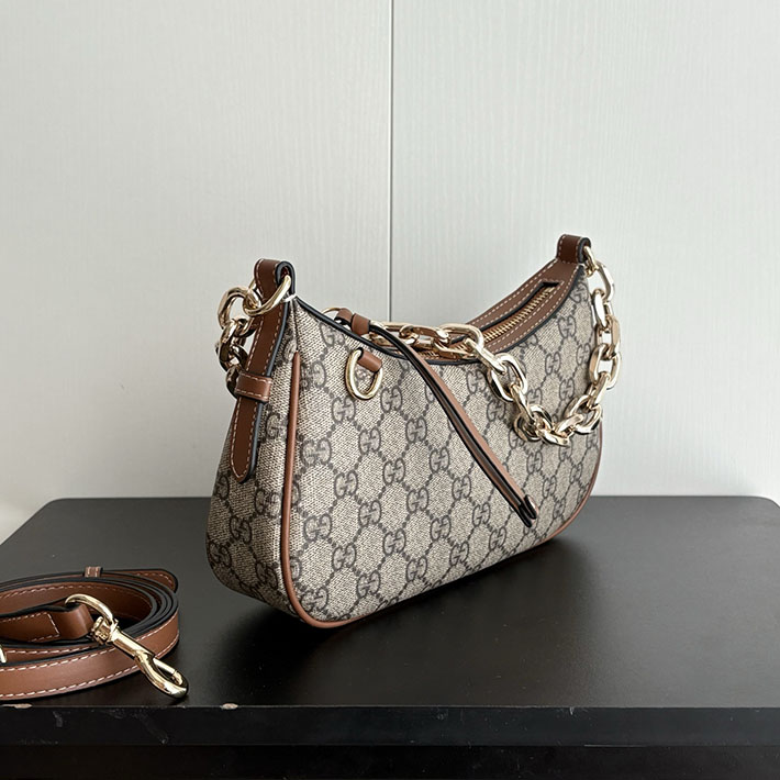 グッチ直営アウトレット店 GUCCI GGエンブレム スモール ショルダーバッグ ベージュ&ダークブラウン 847447 FAD6L 9758 グッチ ミニバッグ レディース - 画像 (7)