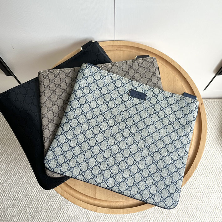 グッチ直営アウトレット店 GUCCI GGインプリメ クロスボディ ショルダーバッグ 斜め掛け マチなし PVC ベージュ&ブラウン 2632158 グッチ ビジネスバッグ アウトレット - 画像 (3)