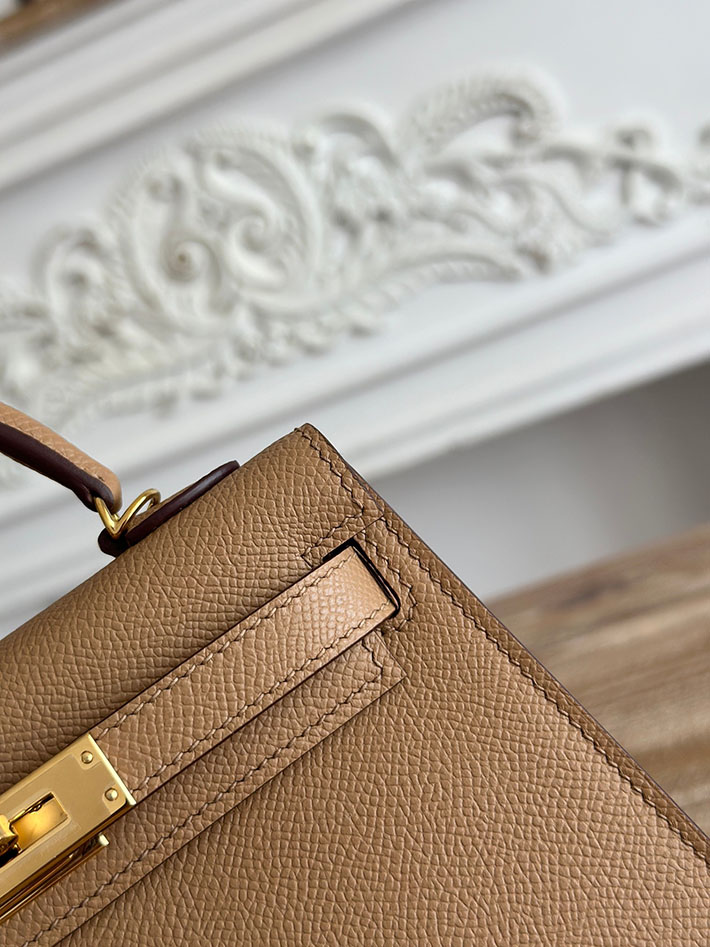 エルメス ミニケリーの定価 HERMES ケリーミニ2 チャイ ヴォーエプソン ゴールド金具 H073663CC0M エルメス バッグ 新作 - 画像 (6)