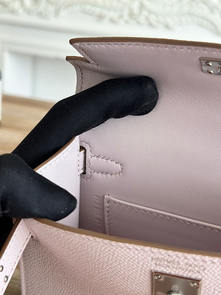 エルメス ミニケリーの定価 HERMES ケリーミニ2 モーヴペール ヴォーエプソン シルバー金具 H073663CK09 エルメス バッグ人気ランキング - 画像 (2)
