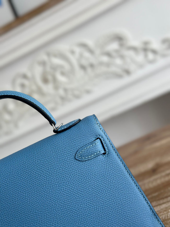 エルメス ミニケリーの定価 HERMES ケリーミニ2 シエル ヴォーエプソン シルバー金具 H073663CK7G エルメス ショルダーバッグ ミニ - 画像 (6)