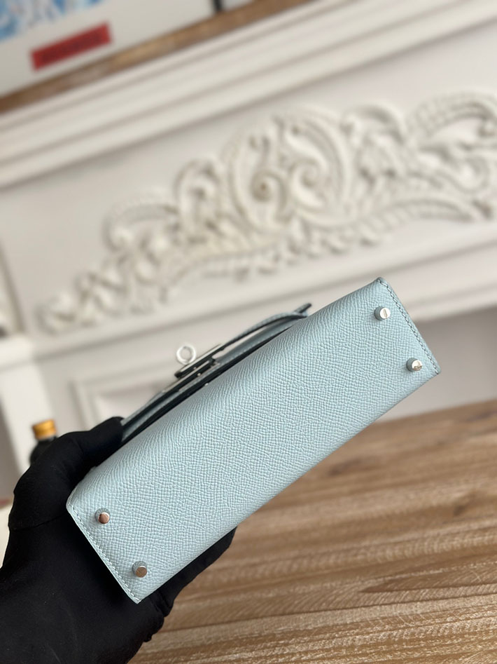 エルメス ミニケリーの定価 HERMES ケリーミニ2 アズール ヴォーエプソン シルバー金具 H073663CK7R レディース エルメス ショルダーバッグ - 画像 (7)