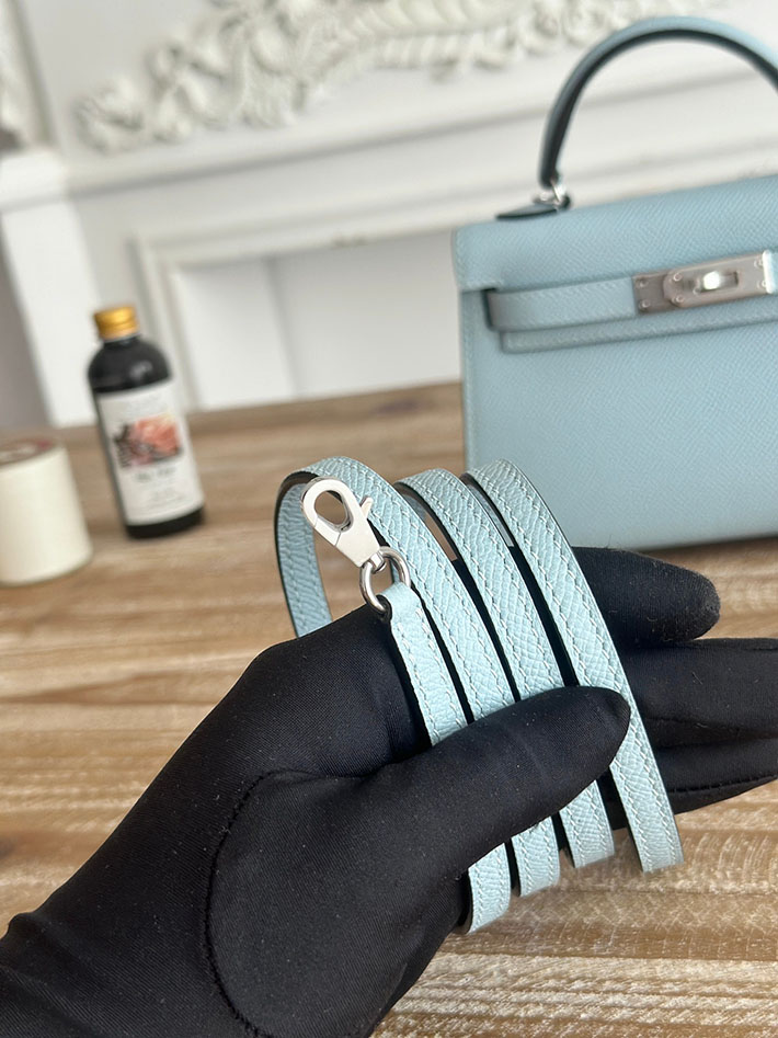 エルメス ミニケリーの定価 HERMES ケリーミニ2 アズール ヴォーエプソン シルバー金具 H073663CK7R レディース エルメス ショルダーバッグ - 画像 (6)