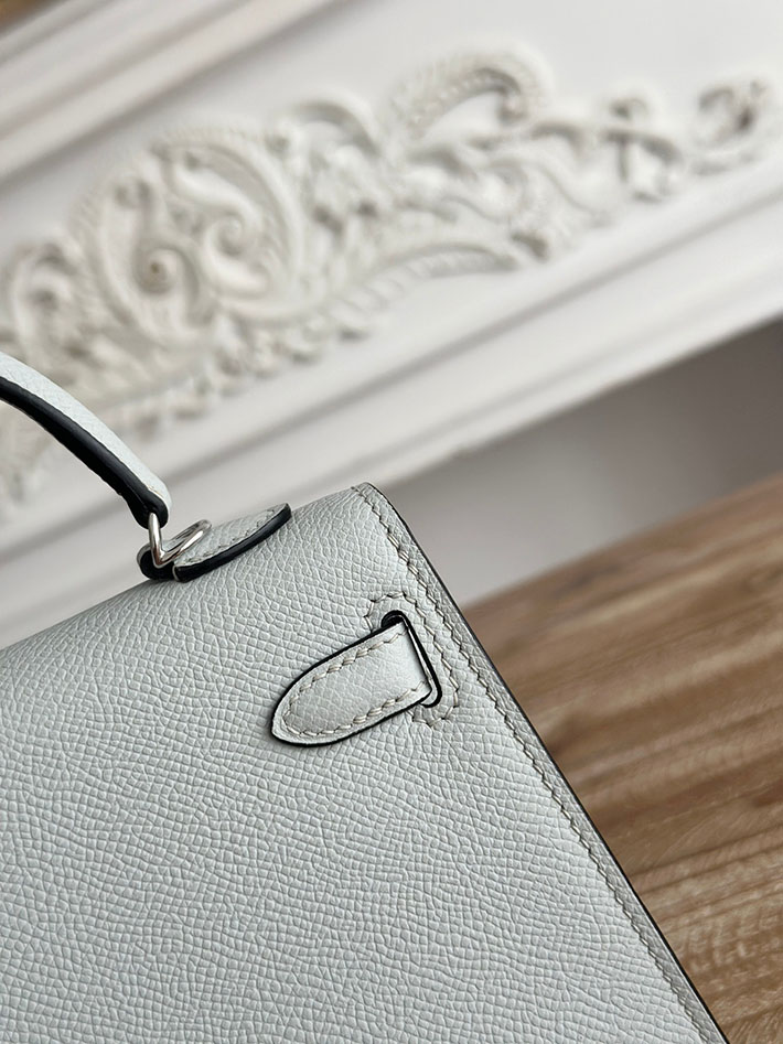 エルメス ミニケリーの定価 HERMES ケリーミニ2 ブルーペール ヴォーエプソン シルバー金具 H073663CK08 エルメス 斜 めがけ ミニ - 画像 (5)