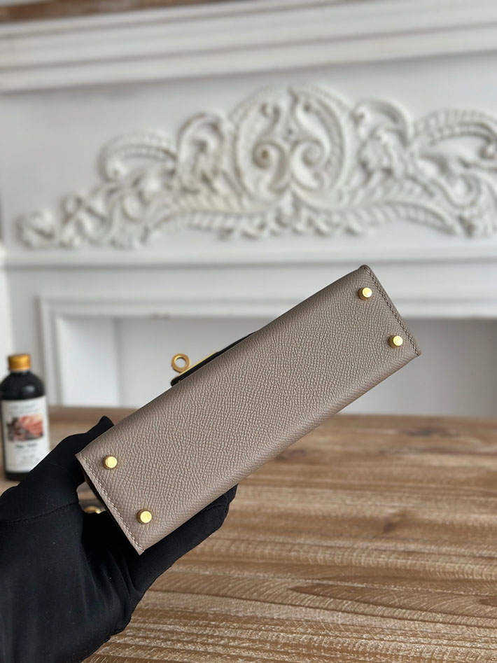 エルメス ミニケリーの定価 HERMES ケリーミニ2 グリアスファルト ヴォーエプソン ゴールド金具 H073663CCM8 エルメス 斜 めがけ 新作 - 画像 (7)