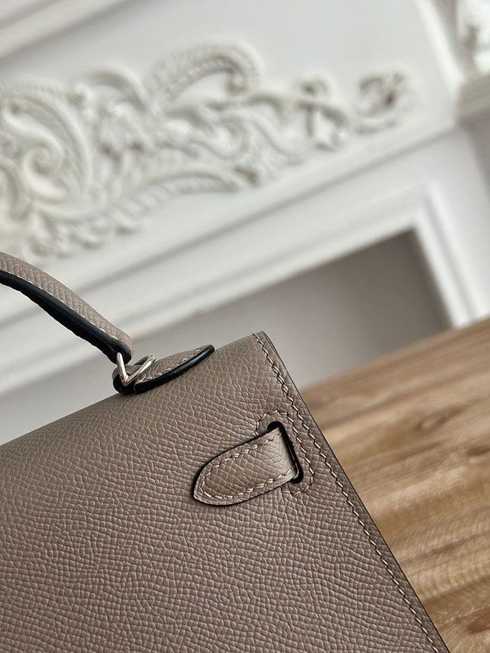エルメス ミニケリーの定価 HERMES ケリーミニ2 グリアスファルト ヴォーエプソン シルバー金具 H073663CKM8 エルメス ミニ バッグ 種類 - 画像 (6)