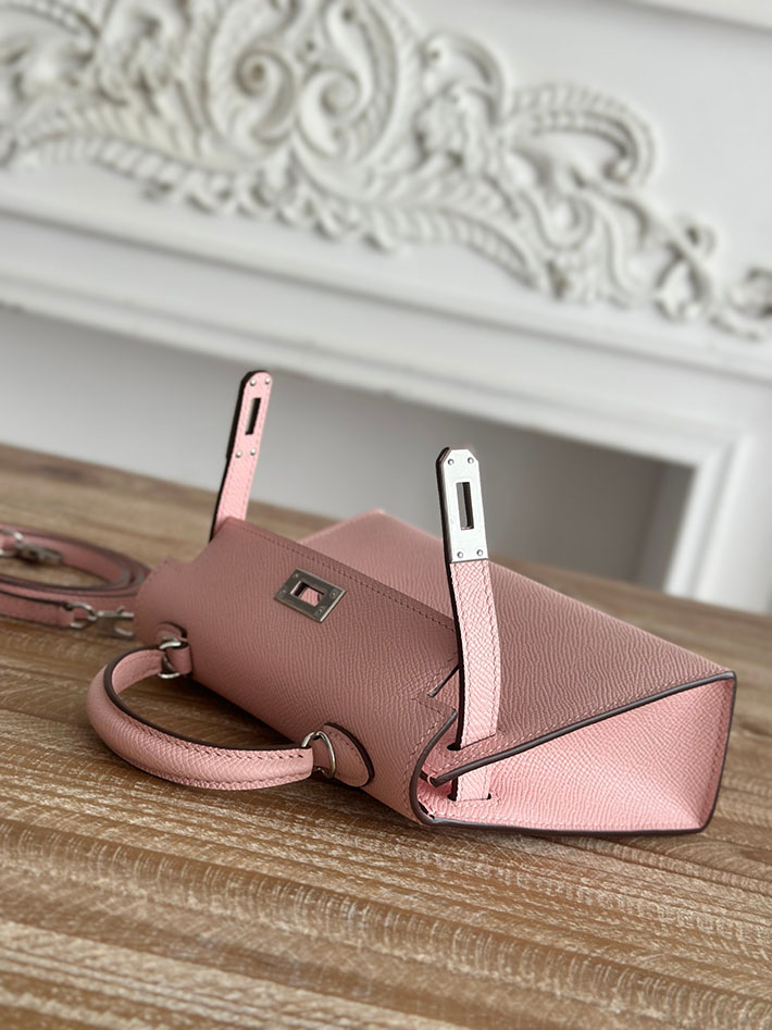 エルメス ミニケリーの定価 HERMES ケリーミニ2 ローズサクラ ヴォーエプソン シルバー金具 H073663CK3Q エルメス ミニバッグ レディース - 画像 (5)
