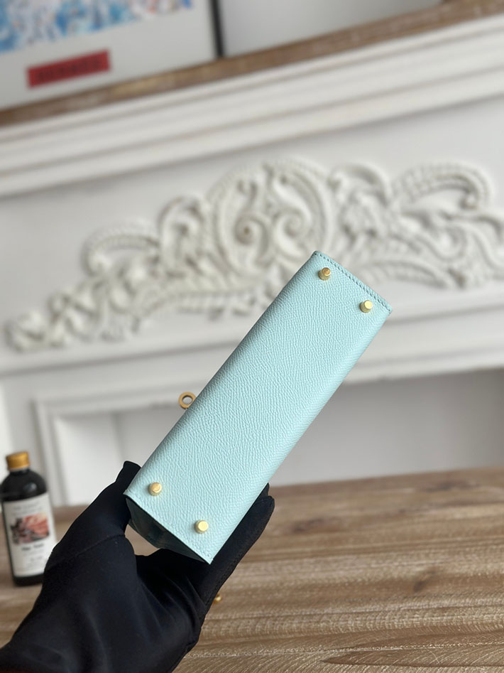 エルメス ミニケリーの定価 HERMES ケリーミニ2 ブルーゼフィール ヴォーエプソン ゴールド金具 H073663CCU2 エルメス ミニ ポシェット - 画像 (7)