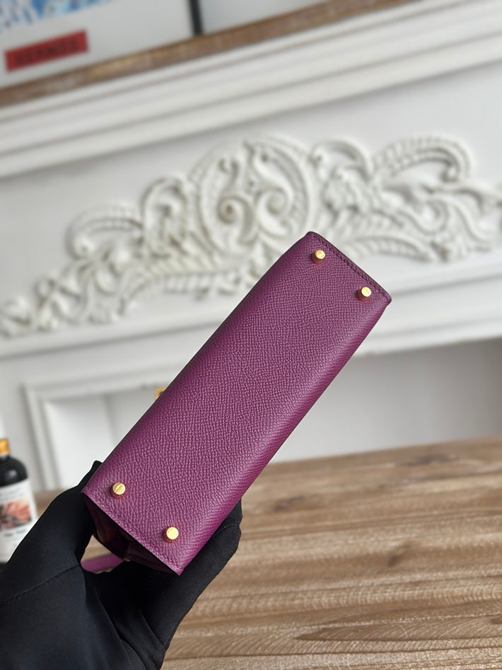 エルメス ミニケリーの定価 HERMES ケリーミニ2 アネモネ ヴォーエプソン ゴールド金具 H073663CCP9 エルメス ミニケリー 新品 - 画像 (7)