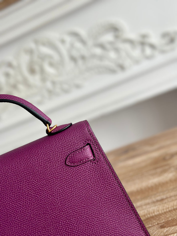 エルメス ミニケリーの定価 HERMES ケリーミニ2 アネモネ ヴォーエプソン ゴールド金具 H073663CCP9 エルメス ミニケリー 新品 - 画像 (5)