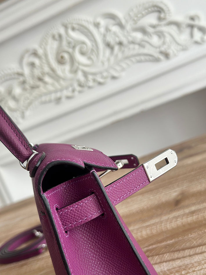 エルメス ミニケリーの定価 HERMES ケリーミニ2 アネモネ ヴォーエプソン シルバー金具 H073663CKP9 エルメス ミニケリー 2 値段 - 画像 (4)
